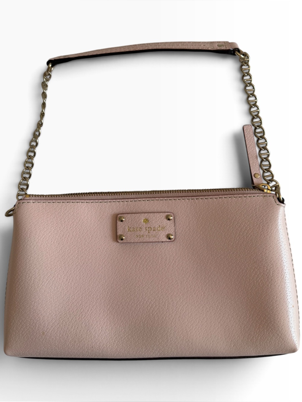 Kate Spade Pale Pink Pebbled Leather Chain Strap shoulder bag